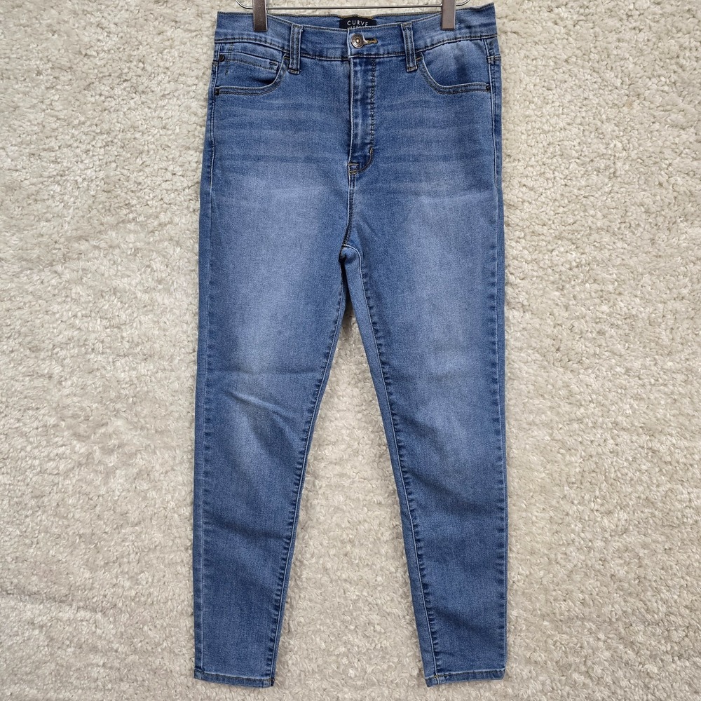 Curve Appeal Jeans Women's 6/28 Blue High-Rise Essential Skinny‎